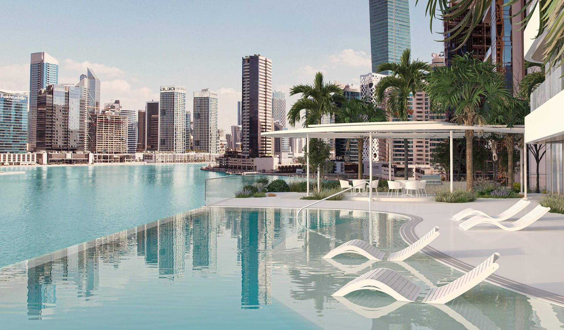 Evening Poolside View